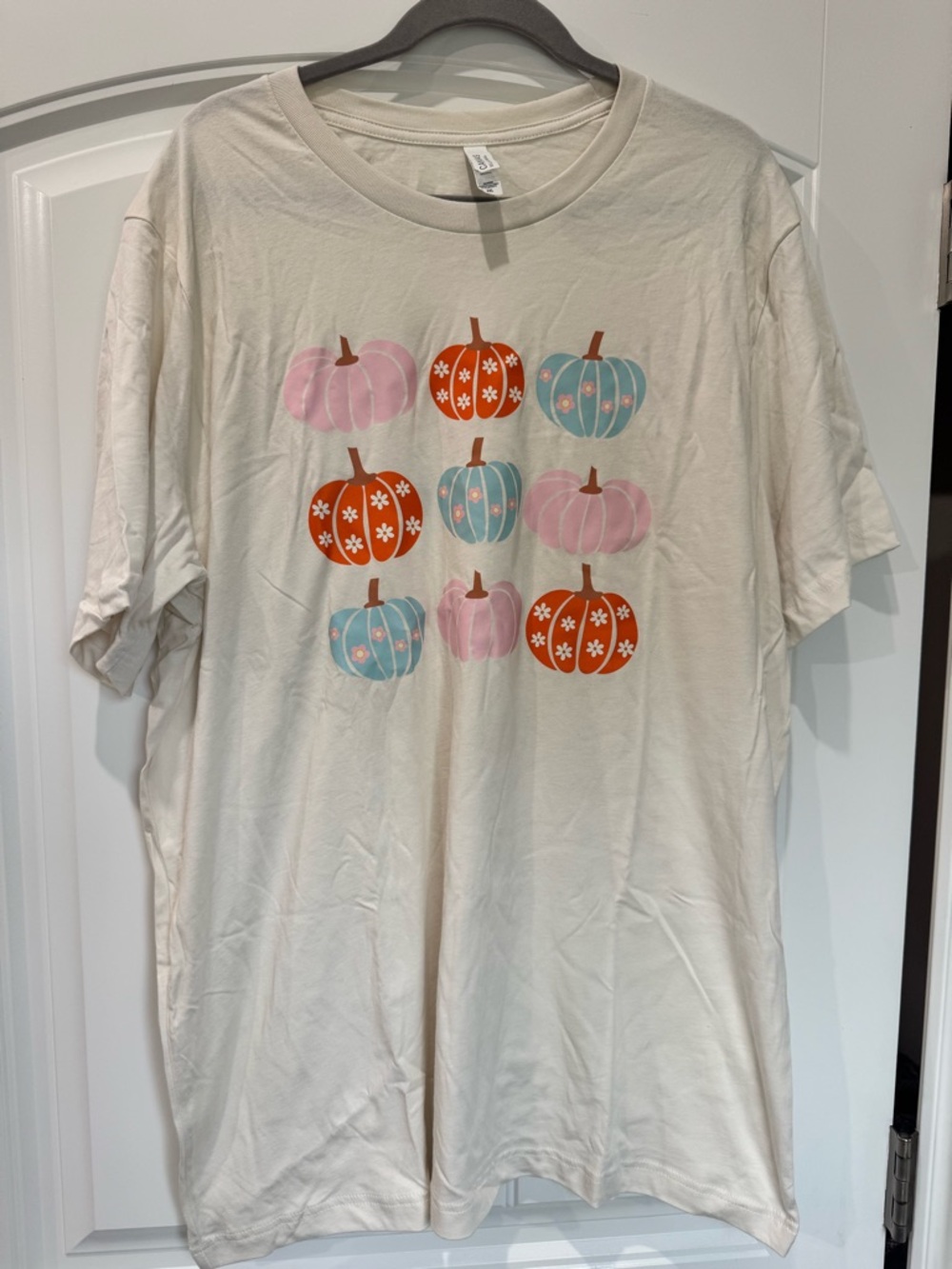 Pumpkin Graphic Women’s Tee 2XL Bella Canvas Fall Shirt Cute Pastel Pumpkins